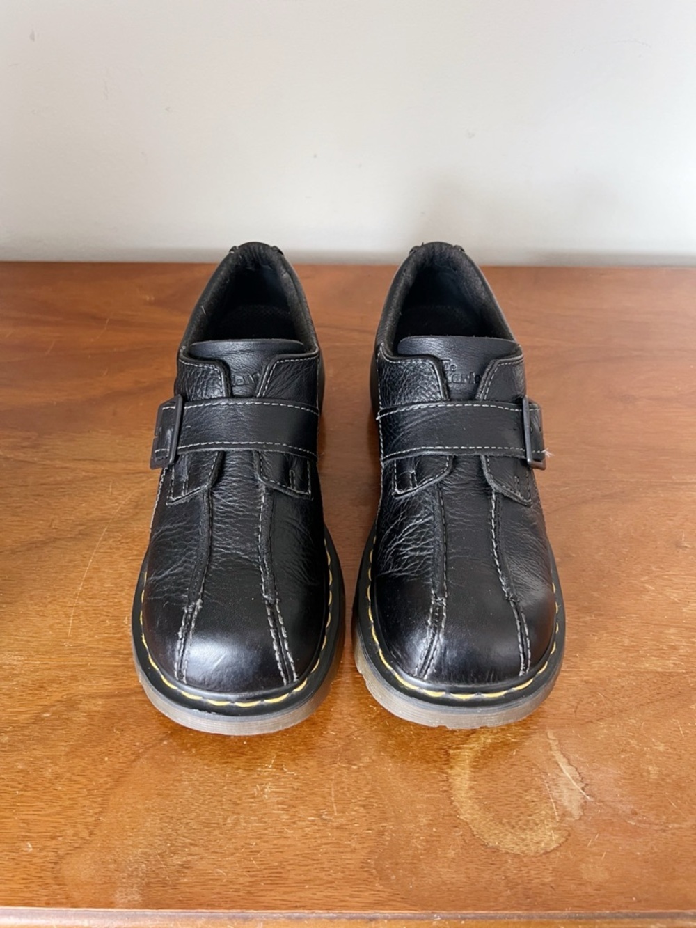 Dr Martens • vintage 12282 platform shoes black leather monk strap chunky - Picture 3 of 10